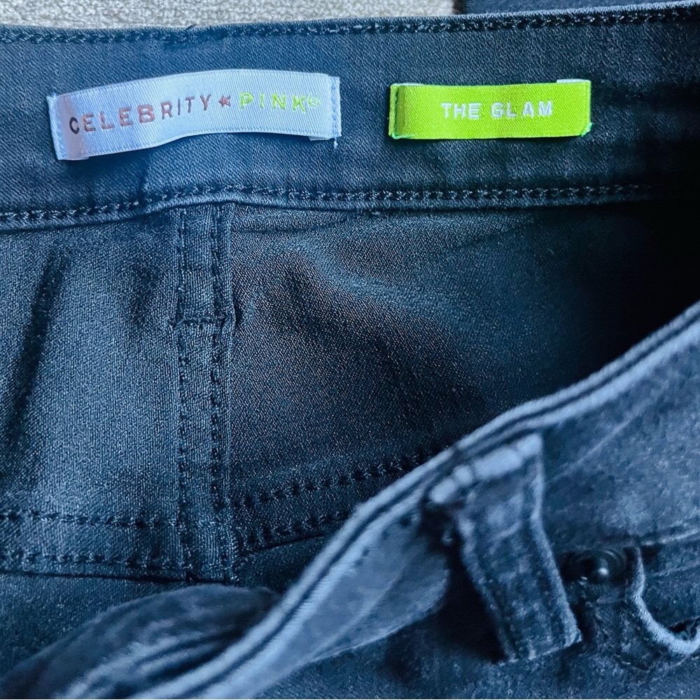 Celebrity Pink Black Skinny Jeans - Mid Rise Stretch 7/28 - Picture 3 of 9